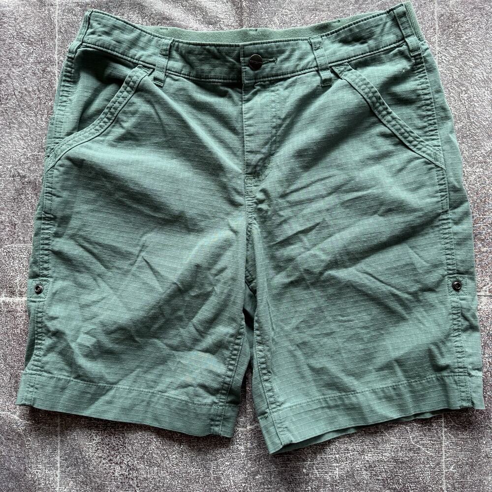 Women's Carhartt Rugged Flex Teal Blue 10" Ripstop Five Work Pocket Shorts Sz 10